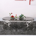 Sang trọng bằng thép không gỉ bàn cà phê với Marble Top