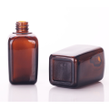 Square Glass amber essential oil spray bottle