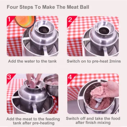 Automatic Fish Beef Meat Mincer & Meatball Beater for Restaurants
