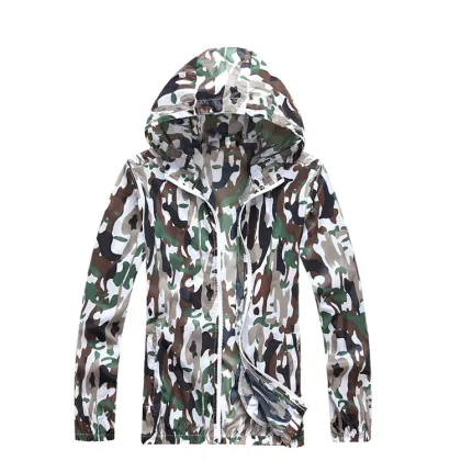 outdoor casual wear cheap camo windbreaker jacket