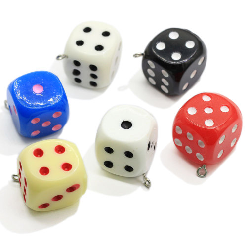 100pcs Solid Fun Mini Figurines Resin Dice Charms For Keychain Findings Diy Crafts κολιέ σκουλαρίκι κρεμαστό κόσμημα αξεσουάρ