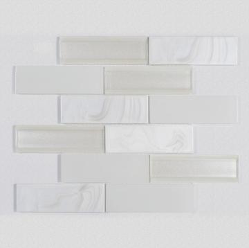 Piastrelle per mosaico in vetro bianco da parete TV