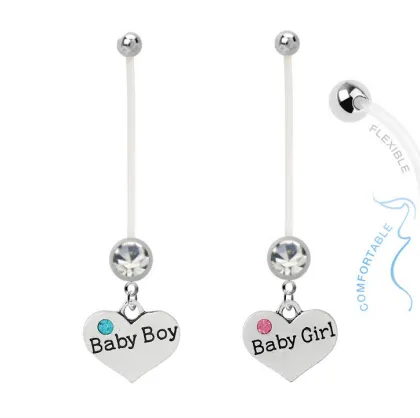 BioFlex Pregnancy Belly Ring Heart Boy&Girl