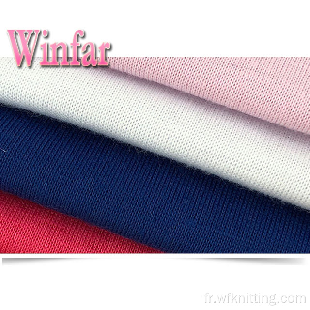 Tissu tricoté simple jersey de polyester et spandex de teinture unie