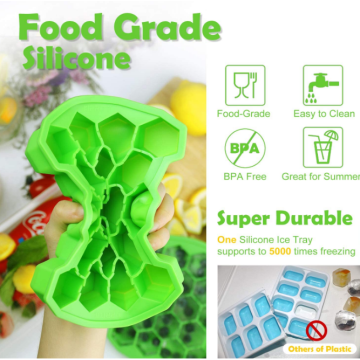 Plateaux de glaçon de silicone personnalisés avec couvercles