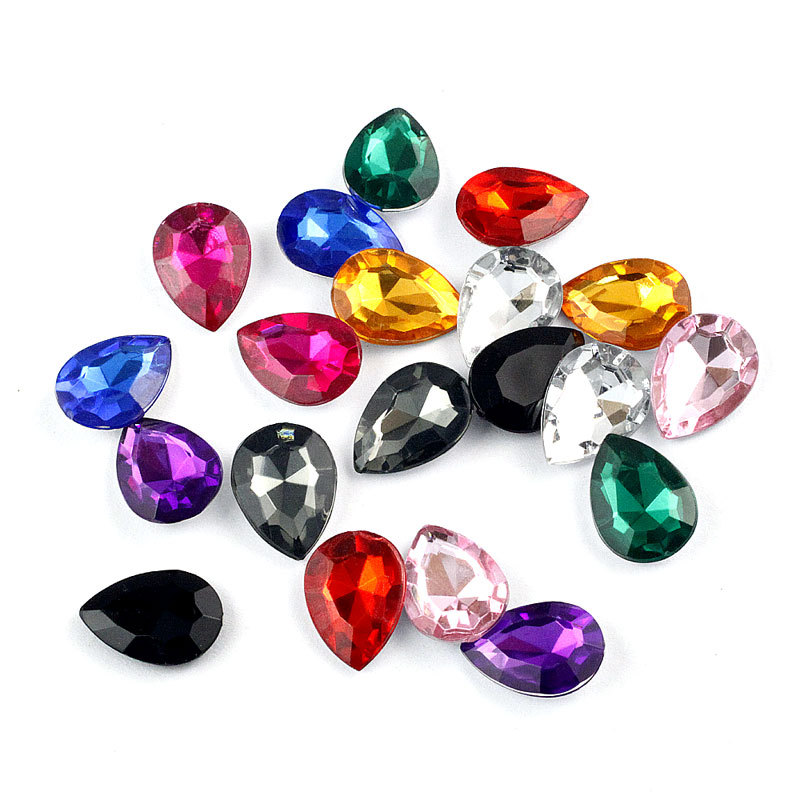 10*14 mm teardrop acrylic faux stone rhinestones