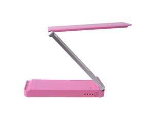 Table Lamp Pink 8000mAh LED Indicator Lighting Portable Power Bank Pack External Battery Charger with Dual Micro USB Output
