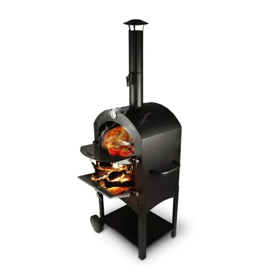 New design good quality camping pizza maker charcoal pizza oven with thermometer