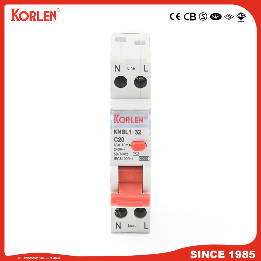 EARTH LEAKAGE CIRCUIT BREAKER KNBL1-32 32A 30mA SIRIM