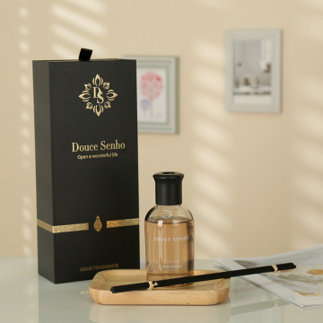 Diffuseur à roseaux de luxe avec couvercle plaqué or
