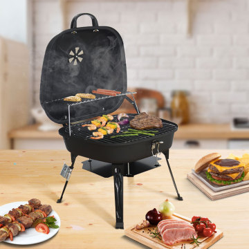 Camping Picnic Mini Charcoal Barbecue Grill Portable Folding Table Top Bbq Grill