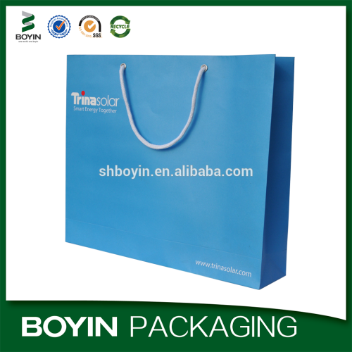 Trendy OEM shopping paper bag with recycled paper