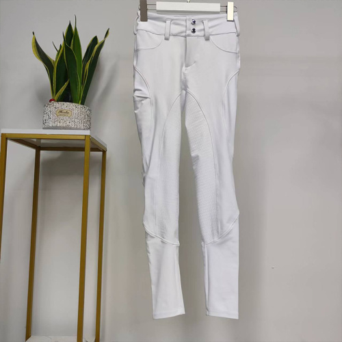 White Classic Button Equestrian Breeches