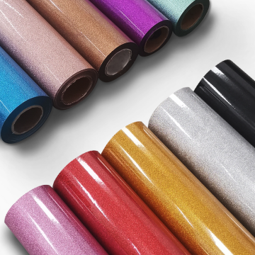 Hot Sale Rolls Custom Glitter Pearl Heat Plastic Barley Tank Transfer Vinyl For Clothing HTV Glitter