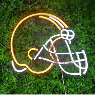 Sinal de neon da forma de capacete de hóquei