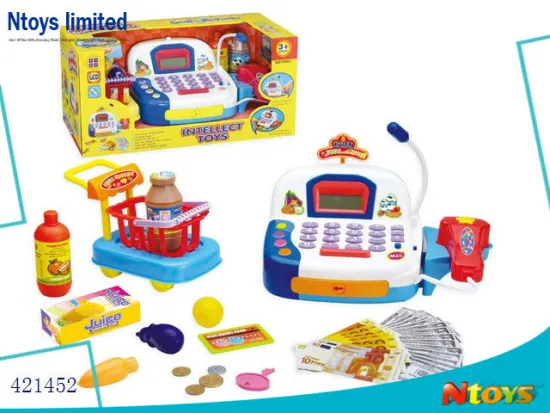 2014 POPULAR PLASTIC KIDS CASHIER DESK W/CALCULATOR,MUSIC,LIGHT,MICROPHONE)NOT INCLUDE BATTERY, 6442903