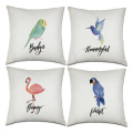 Set of Birds Dekokissenbezüge Flamingo Parrot Dekorative Kissenbezug Kissenbezug für Sofa Schlafzimmer Auto Couch 18 x 18 Zoll