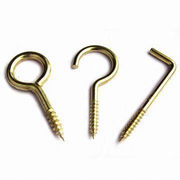 Screw Eyes and Hooks, Made of Steel/Brass/Stainless Steel, Various Surface Finishes are Available