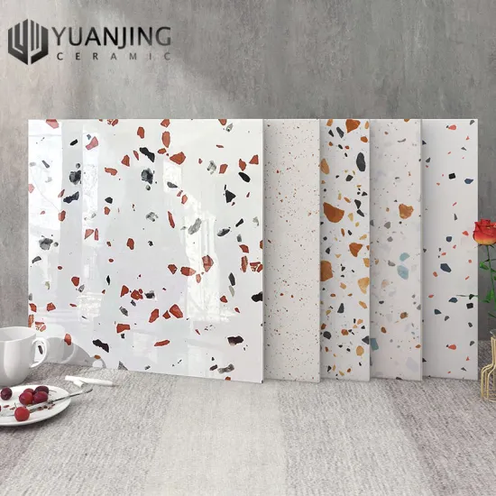 Colorful Particles Glossy Terrazzo Antique Brick 600x600mm Porcelain Tiles for Kitchen, Yard, Balcony, and Garden Flooring