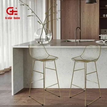 Modern High Leg Metal Frame Wire Dining Chairs for Home and Restaurant