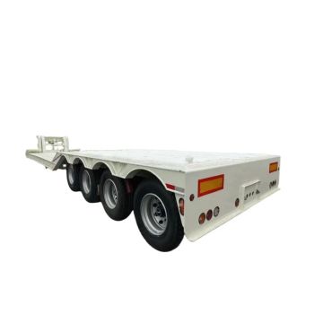 80 Ton 3-Axle Lowbed Semi Trailer with Container for Sale at Competitive Prices