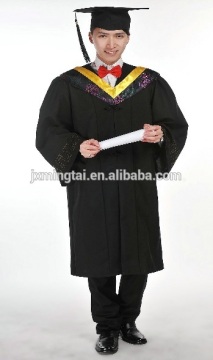 Boys School Uniform Graduation cap and Gown in Polyester Material and OEM Service