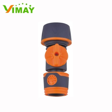 3/4 Inch Soft Coated Water Hose Quick Connector with Shut Off Valve