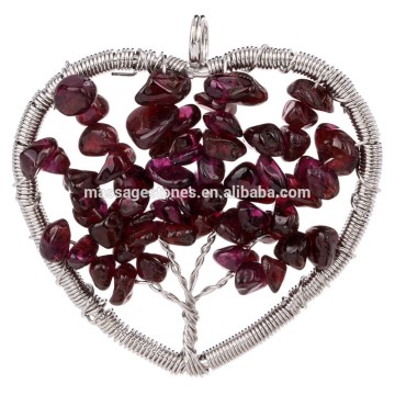 Heart shaped chip beads pendants,fancy anqitue tree pendants