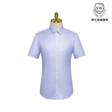 MTG-335 Trailing Blue Trapezoid Pattern Casual Shirt