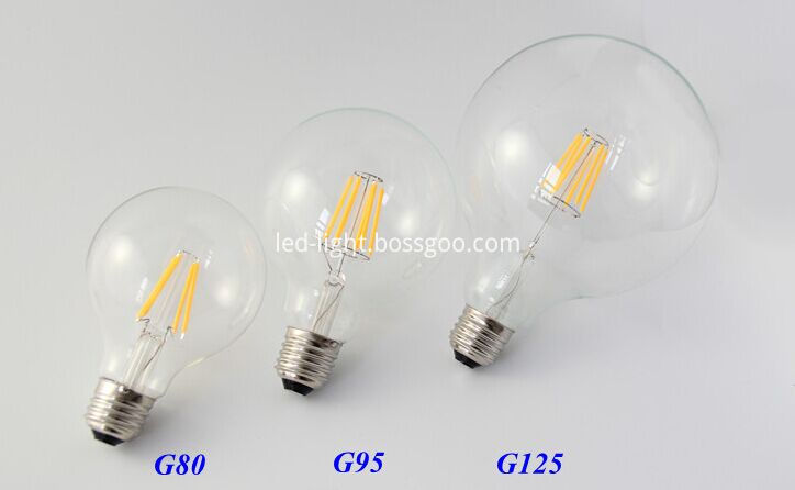Edison Style LED Filament Large Round Bulbs. 