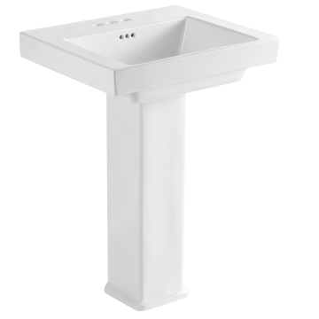 Bathroom Design Basin Sink MJ-5006P with Pedestal - Ceramic Sanitary Ware Full Pedestal Basin