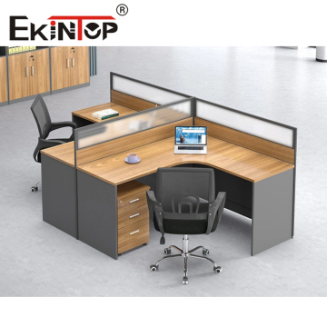 Modern Cubicle Station for Office - Ekintop Laptop Workstation with Screen Partition