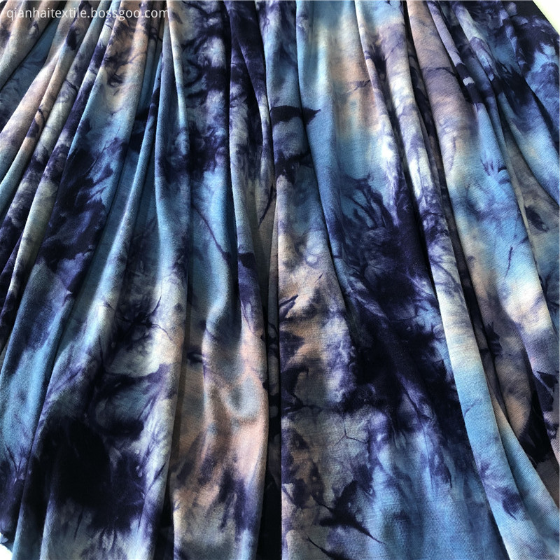 Rayon single jersyey tie dyed fabric