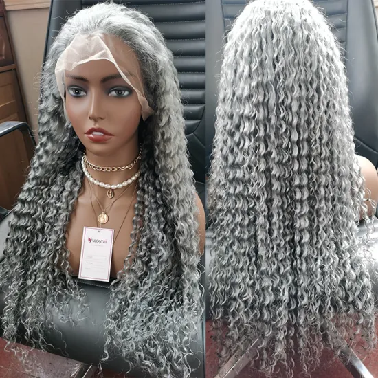 Pre plucked colored curly wigs transparent hd lace frontal grey wigs 100 human hair lace front brazilian gray human hair wigs