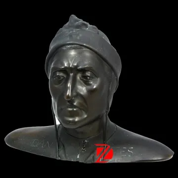 dante poet bronze bust statue