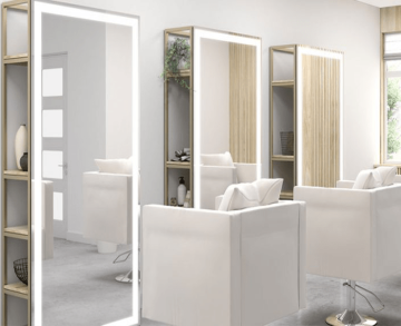 36"x60" Salon LED Lighted Full-Length Reflective Glass Mirror for Hairdressing