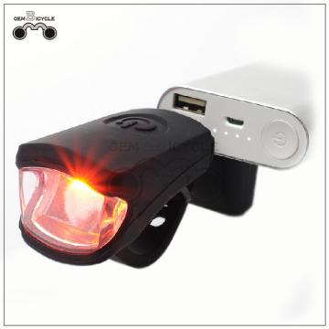 Luz de cabeza bicicleta USB bicicleta recargable luz de silicona bicicleta cabeza