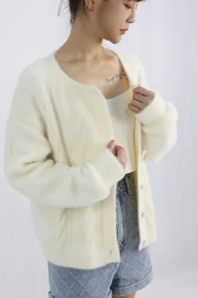 Casual Plush Knitted Cardigan