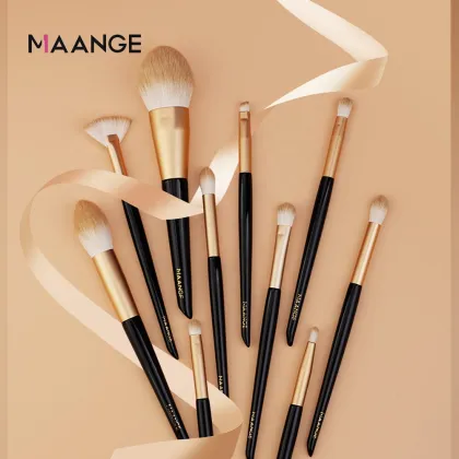 MAANGE 10pcs Large Face & Fine Eye Makeup Brush Set - Eco Cosmetics