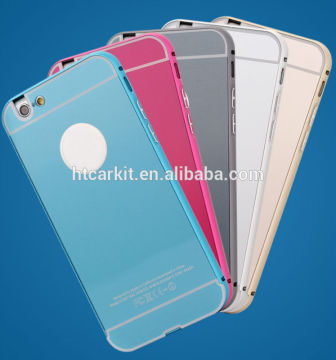 Aluminum metal bumper clear PC backup cell phone case cover for iphone 6 4.7" 6plus 5.5"