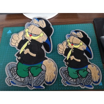 Chenille borduurwerk kat patch handdoek cartoon badges