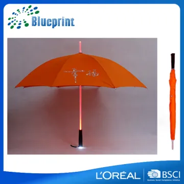 Blade runner style bright branded offset led umbrella with lighting