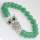 Green Aventurine Gemstone Bracelet with Diamante alloy Owl Piece