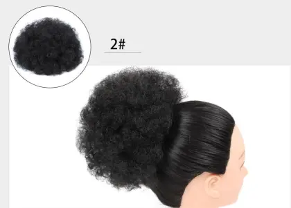short hair curly weave drawstring ponytail extension, eco friendly  high temperature fiber chignon afro ponytail styles wig