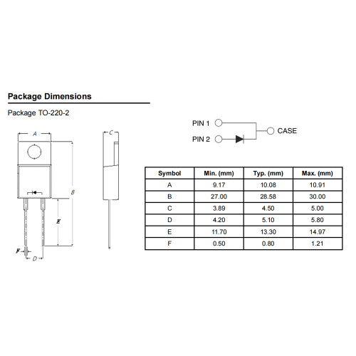 S4A010120A TO220-2 Silicon Carbide Schottky Diode