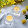 Cenas de velas de tealight de vidro transparente para banheiro