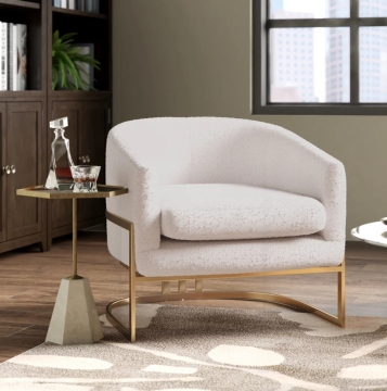 Modern Light Luxury Stainless Steel Fabric Sofa Leisure Chair