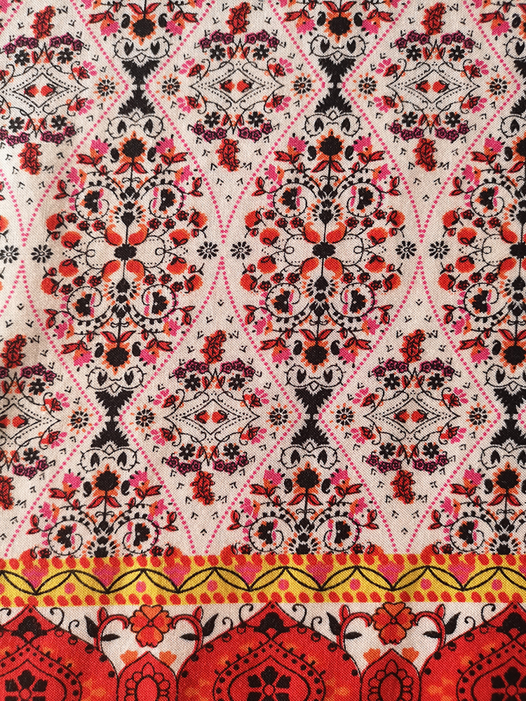 Border Design Rayon Challis 30S Printing Woven Fabric