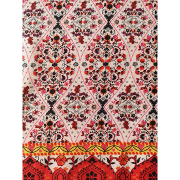 Border Design Rayon Challis 30S Printing Woven Fabric