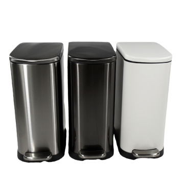 10L Silent Foot-Press U-Shape Stainless Steel Trash Can for Home